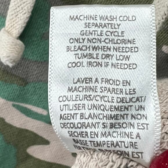 NSF Hoodie Womens M Green Camo Distressed Holes Cropped Sweatshirt USA Grunge - Picture 13 of 14